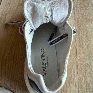 Valentino Cream Sneakers with Logo Detail